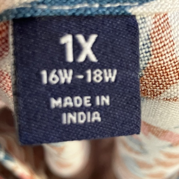 Lands End Dress Womens Size 1X Multicolor Sleeveless Linen in a Cream Color - Picture 7 of 11